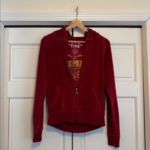 vintage Victoria's Secret PINK velour full-zip hoodie.